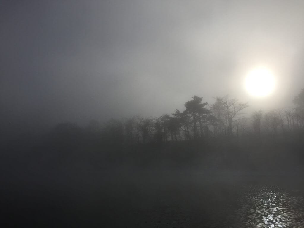 山中湖　霧の湖畔