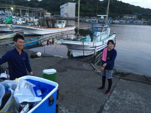 金田漁港外堤防 釣り 野本夫妻