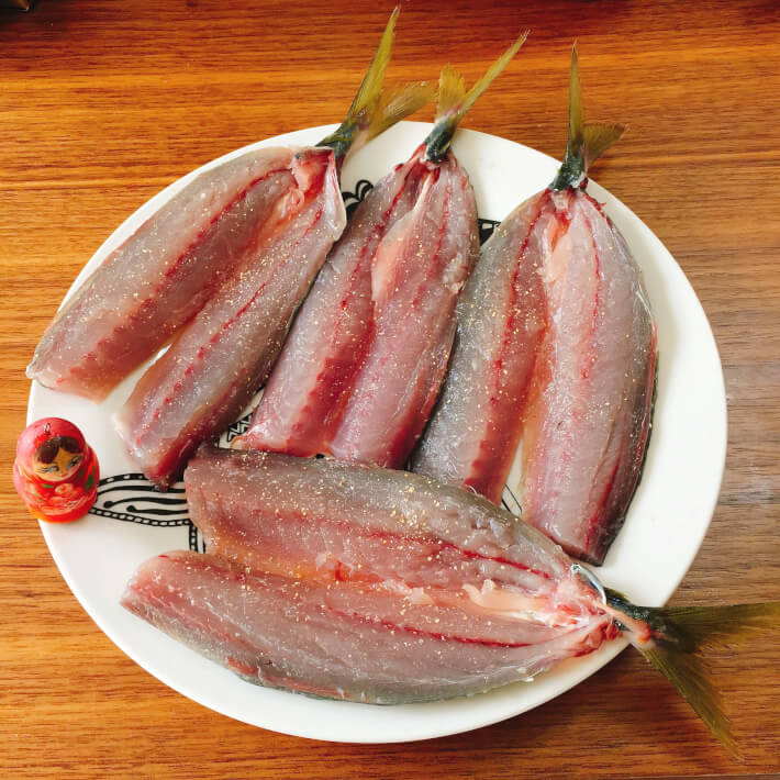 1日寝かせた釣ったアジ