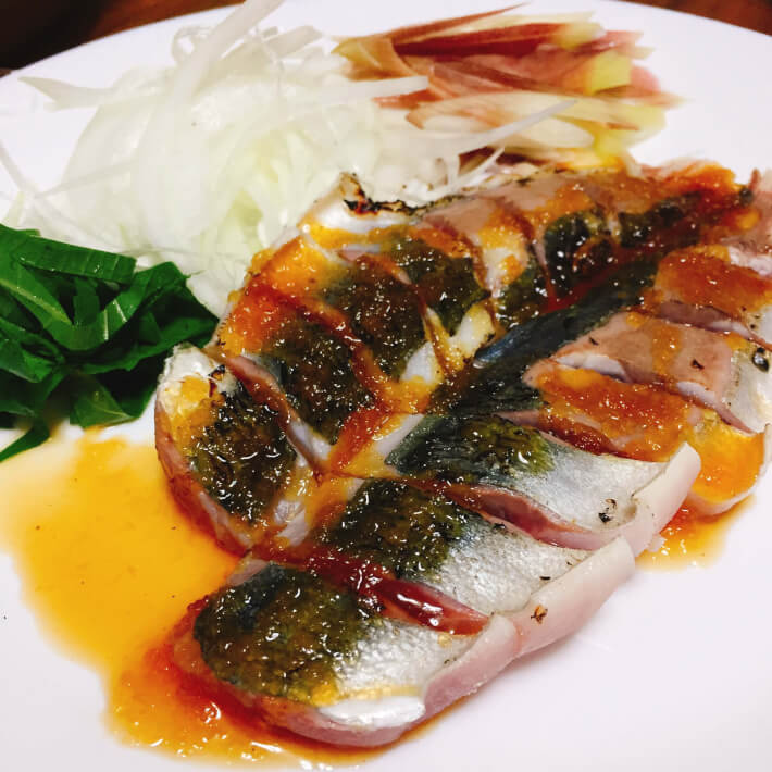 釣り料理 アジの炙りたたき
