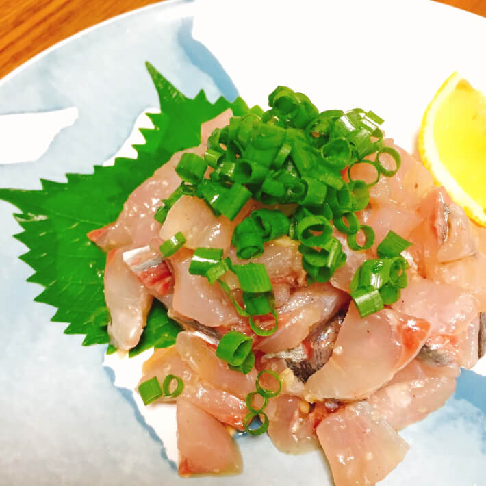 釣り料理 アジの旨塩たたき